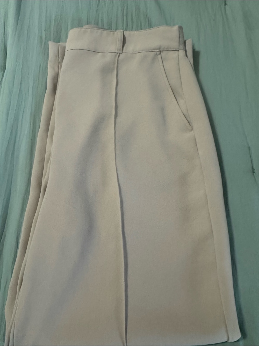 SPANX XL Wide Leg Pull-On Pants Beige Tan High Rise Smoothing Trouser - Picture 2 of 7